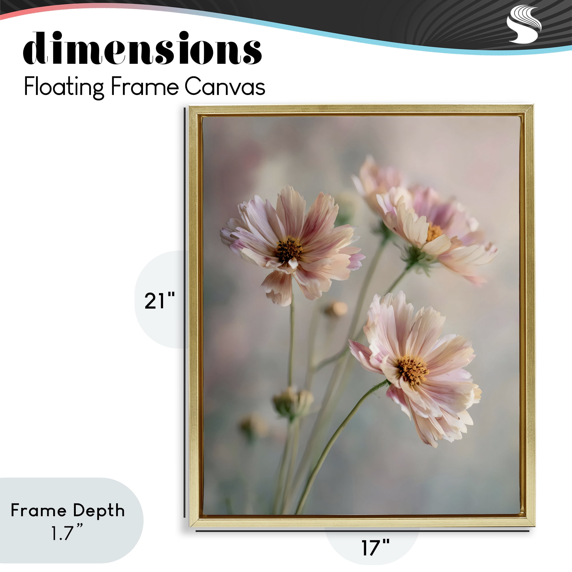 Stupell Industries Pink Daisies Close Up Gold Framed Floater Canvas Wall Art, design by Franklyn Gregory