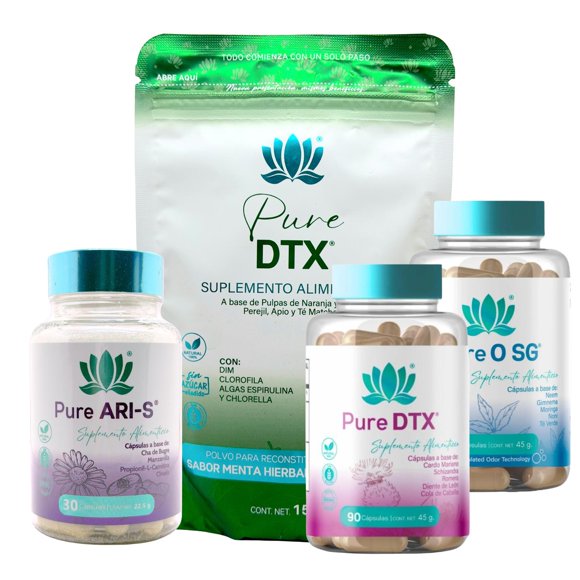 Kit Dtox Suggar (DTX Polvo, DTX caps, O-SG, ARI-S) Pure Health
