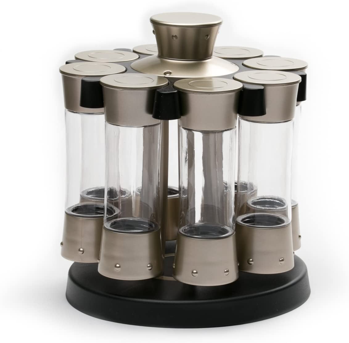 Spice Carousel, , If your cabinets are packed and your countertop  space is minimal, we ~strongly~ advise you to get this spice carousel. It  rotates, auto-measures AND you
