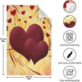thumbnail image 5 of Two Red Hearts Dish Towels Set of 1, Happy Valentines Day Washable Tea Towels Dishcloths Lint-Free 18x28 Inch Fast Drying for Home Kitchen Clean, 5 of 7