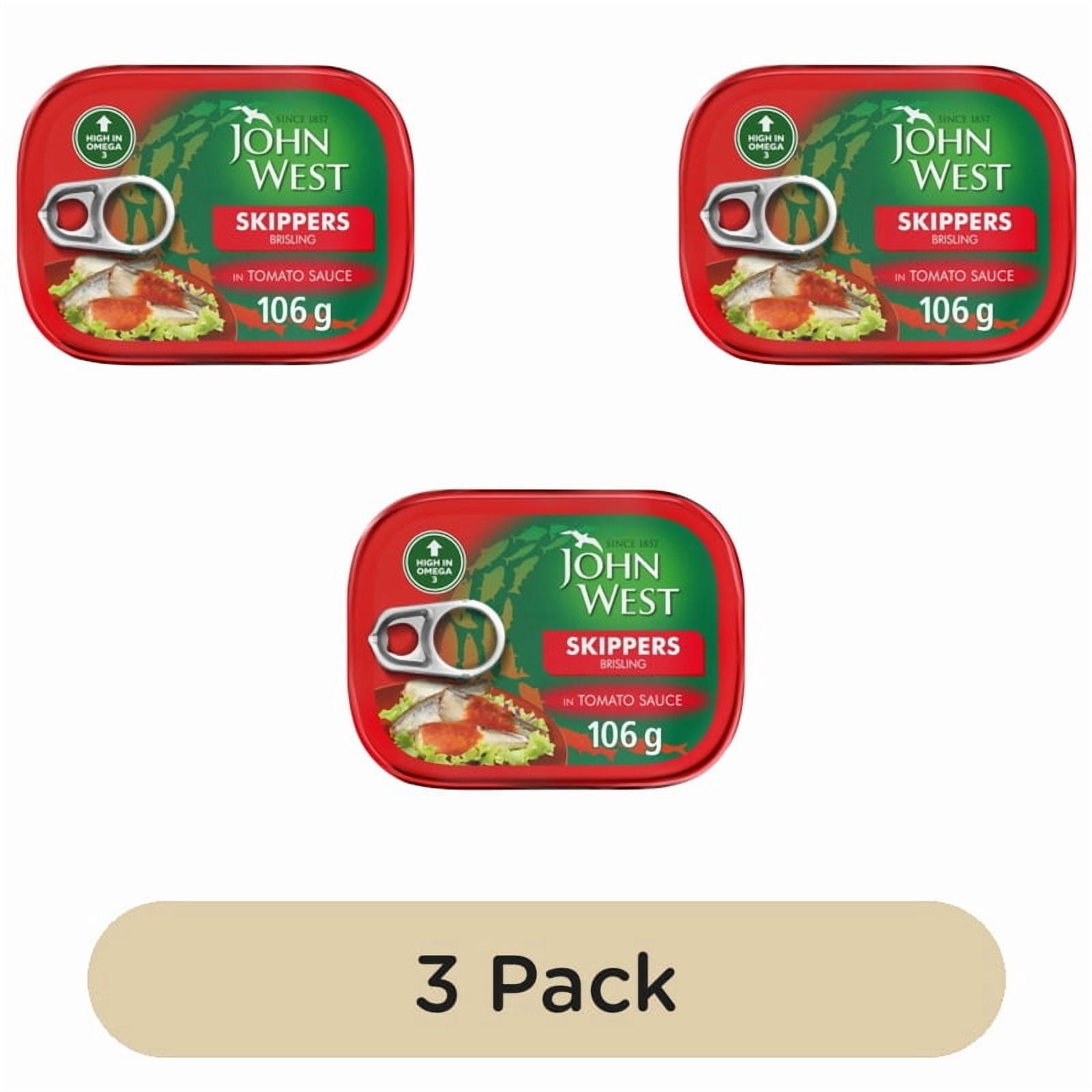 John West Skippers Brisling in Tomato Sauce 106g, British Import (Pack of 3)