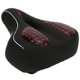 thumbnail image 3 of Cómodo sillín de bicicleta de silicona para traseros grandes, cojín para ciclismo de montaña con bola de suspensión, diseño hueco rojo, 3 of 8