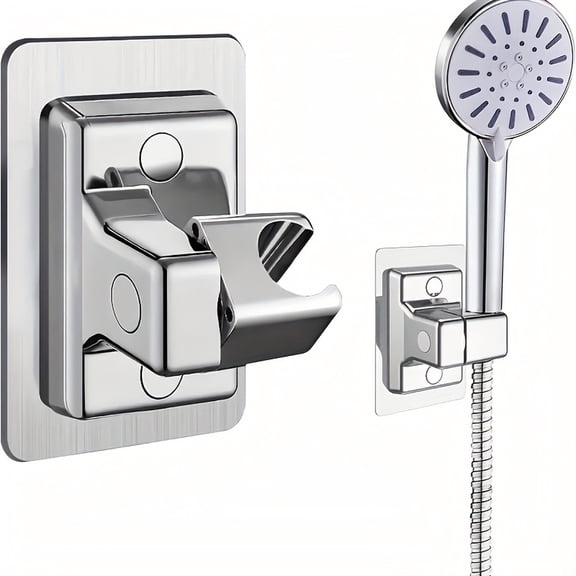 Universal Shower Head Holder, No Drill Multi Angle Adjustable Waterproof Moisture Proof for Bathroom Shower Sprayer Fixed Mounting Silver
