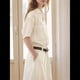 thumbnail image 4 of Camisas de Cuello en V para Mujer, Blusas Casuales de Corta con Solapa y Bolsillos Dobles. Crema M, 4 of 10
