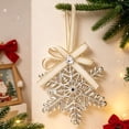 thumbnail image 5 of Dalxymotic Christmas Metal Hanging Ornament, Golden Hanging Decor with Bow, Xmas Tree Decoration, Hollow Metal Ornament, Christmas Ornament Decoration for Home, Tree, Mantel, 5 of 7
