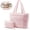 Pink, variant on Puffer Tote Bag for Women, Large Capacity Lightweight Quilted Shoulder Bag, Waterproof Handbag for Work, Travel, Gym, Pink