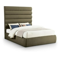 Meridian Furniture Adam Olive Boucle Fabric Queen Bed