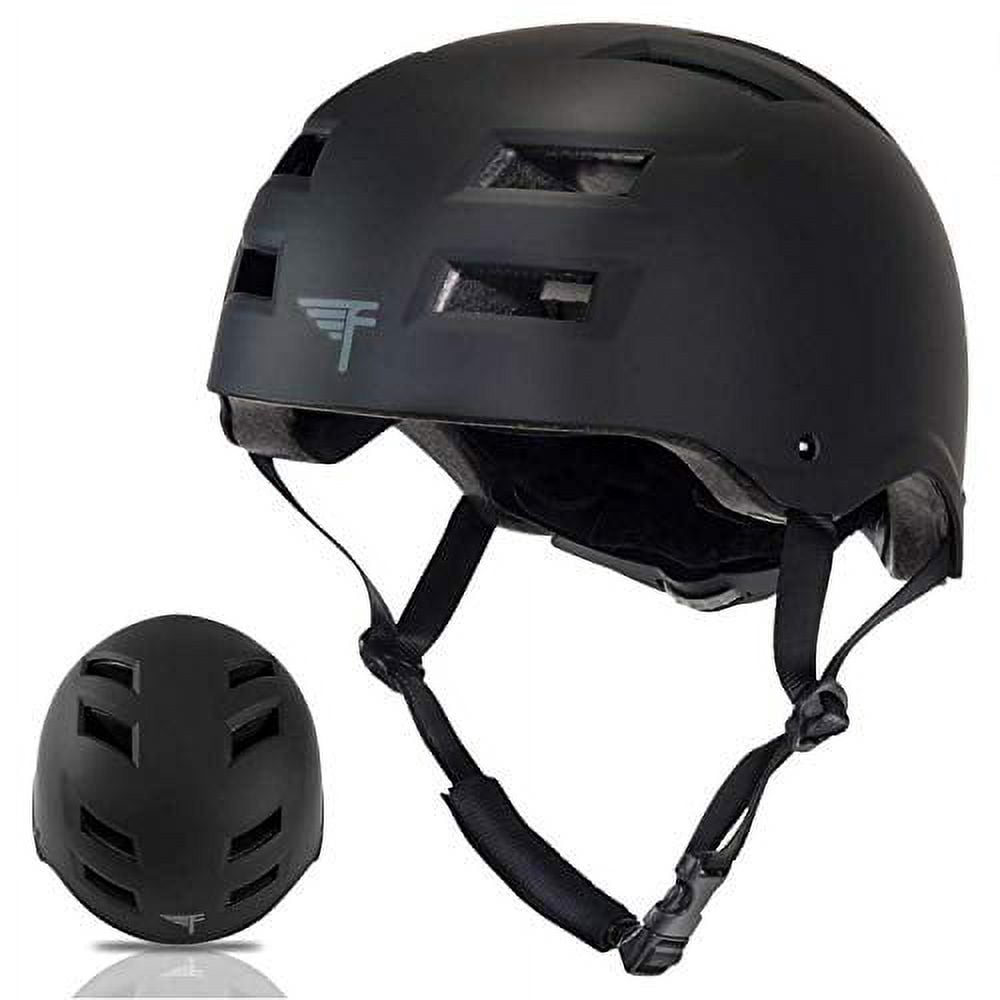 Flybar Certified Multi Sport Helmets For Skateboarding, Bicycling, Roller Blading, Longboarding & Pogoing - Black - M/L