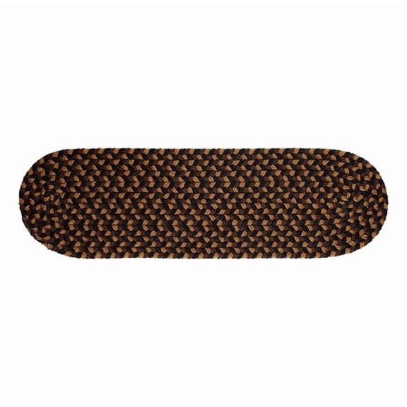 Rhody Rug Mayflower Braided Area Rugs, Brown Fudge, 8" x 28", Set-of-13