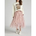 thumbnail image 2 of Tulle Skirts for Women Long Length Tutu Fairy Tiered Skirt A Line Mesh Elastic Waist Skirts, 2 of 6