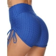 thumbnail image 2 of Guatsve Women's Workout Shorts Yoga Shorts High Waisted Running Shorts Tummy Control Textured Leggings Athletic Short Pants "Blue, XL", 2 of 8