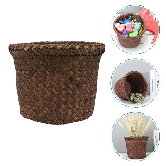 NICEXMAS Outdoor Basket Seagrass Woven Basket Brown 1Pack