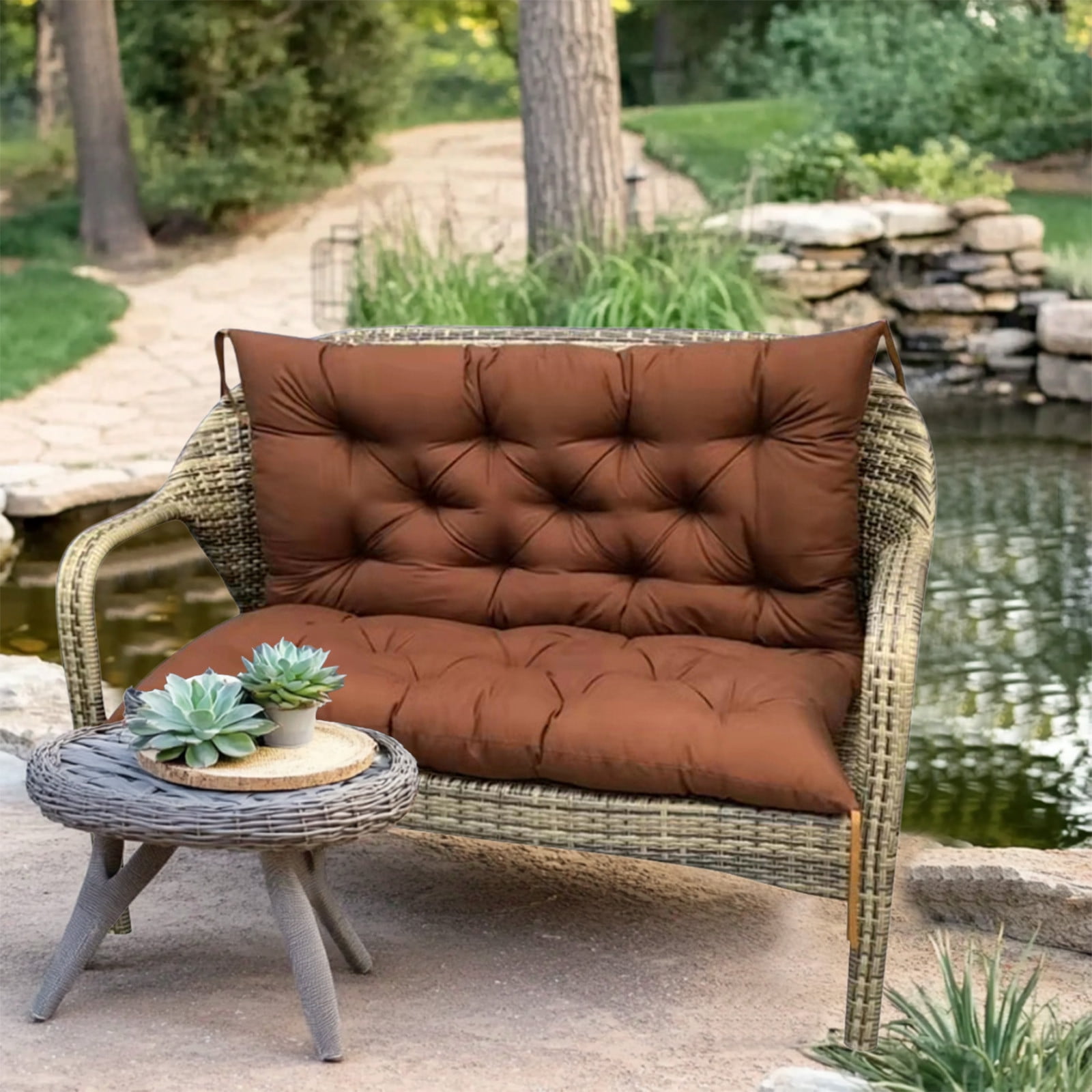 YOTQUSKI Replacement Swing Cushions for Outdoor Bench, Patio Furniture, Waterproof Patio Bench Cushion on Clearance, 40"x40"x3.2", 2-3 Seat Bench Cushion for Backyard and Garden