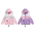thumbnail image 3 of Besly Kids Girls Rain Jacket Girls Outdoor Floral Fleece Lined Light Windproof Jacket with Hood, 3 of 10