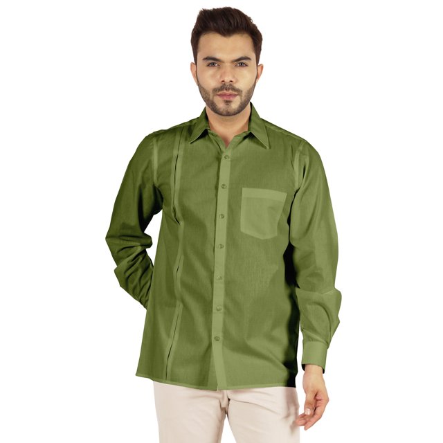 Bestman Solid Formal Button Down Shirt For Men Long Sleeve With Patch Pocket Business Wear