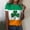 Orange, variant on Levmjia Shirts for Women Casual Summer Tops Short Sleeve St. Patrick's Day Fashion Women's Round Neck Casual Short Sleeve Printed Ladies Tops Blouse Green