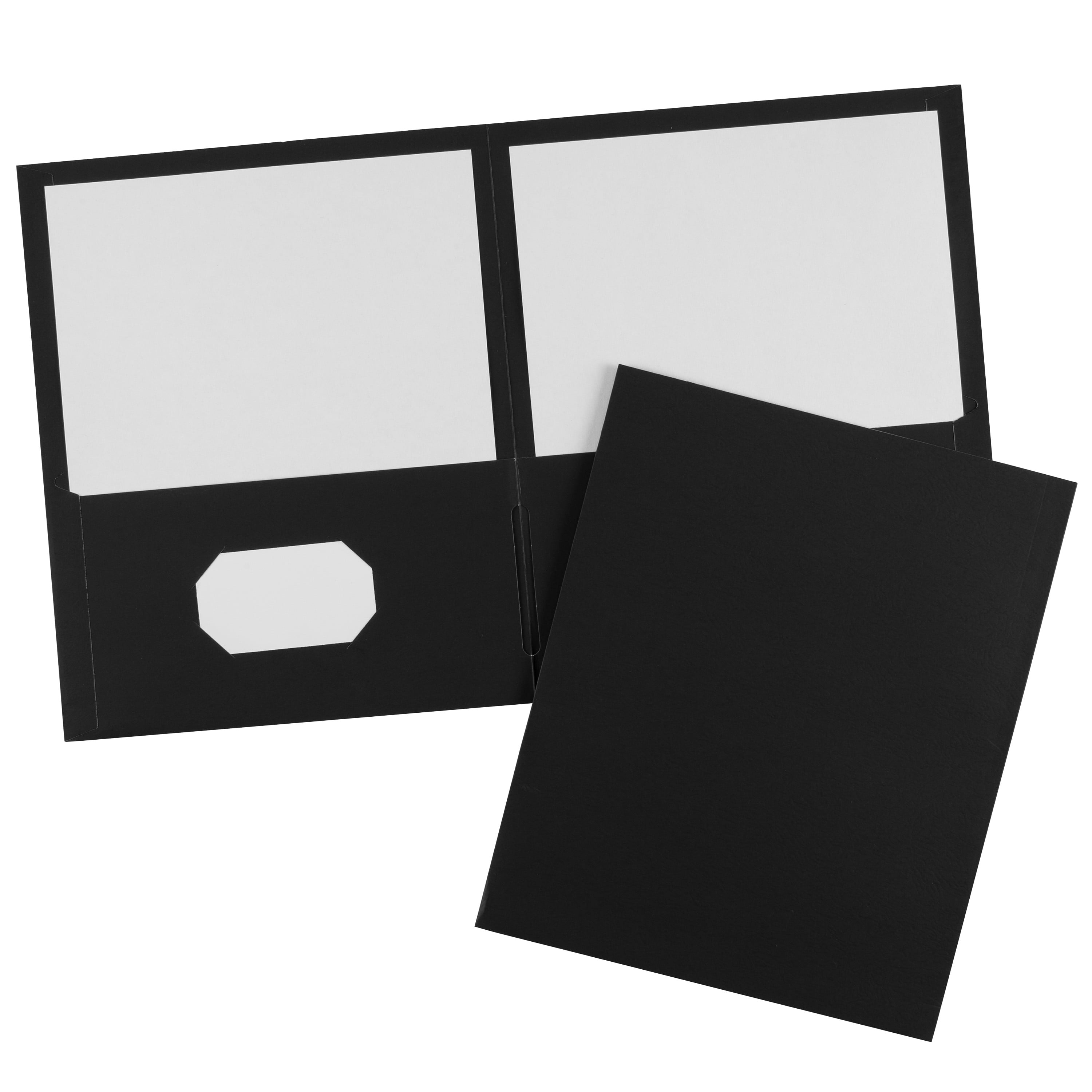 Two Pocket Folders - New 47990 25 Gray Folders Business Card Slot Holds up to 40 Sheets