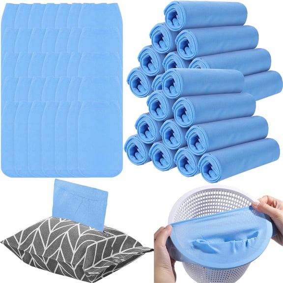 50 Pcs Pool Skimmer Socks,Tutuviw Pool Filter Socks for Skimmer Basket,Pool Fine Mesh Screen,Pool Skimmer Scum Socks Saver,Pool Cleaning Filter Socks for Above Ground Inground-Cleans Debris Leaves