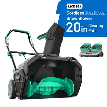 Litheli Cordless Snow Blower, 2X20V (40V) 20 Inch Snow Thrower with Brushless Motor Electric Snow Removal Machine, 2X4.0Ah Battery & Charger, Single-Stage