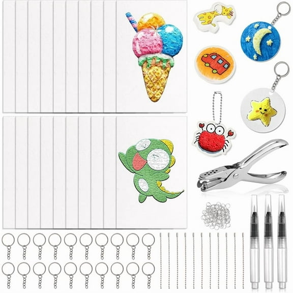 1 set magic 3d foam texture painting kit-As Shown