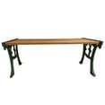 thumbnail image 4 of Cast Aluminum and Wood Antique Green Ornate Rectangular Coffee Table, 4 of 4