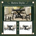 thumbnail image 5 of Dining Table & Chair Set of 5, Retro Style Dining Room Set with Extendable Table and 4 Upholstered Chairs, Rubber Wood Round Table Set for Dining Room and Living Room, Espresso, 5 of 7