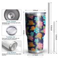 thumbnail image 3 of 30oz Pioneer Flower Floral Print Pattern Tumbler, Double Wall Vacuum Insulated Cup, BPA-Free Leak Proof Lid & Reusable Straws, Hot 12h, Cold 34h, 3 of 6