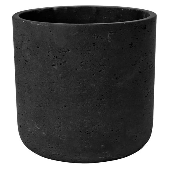 Planter Black Washed Fiberstone indoor and outdoor Flower Pot 7"H x 7"W - by