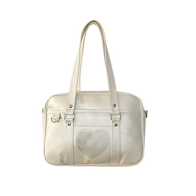 Xingzhi Sacs à la Mode en Forme de Cœur Sac pour Femmes Sac Portable Blanc