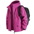 thumbnail image 5 of Sexlip Women Hooded Waterproof Windbreaker Jacket Full Zip Long Sleeve Multi Zipper Pocket Loose Fit Outdoor Hiking Lightweight Rain Coat Pink XL, 5 of 6