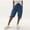 13# Blue, variant on Women's Bermuda Shorts Knee Length Elastic Waist Drawstring Linen Lightweight Summer Long Shorts with Pockets Blue L