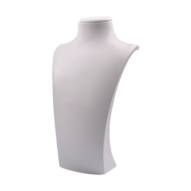Exhibidor de collares Busto Colgante Cadena Soportes Soporte Modelo de joyería Organizador para Blanco 17x33.5cm