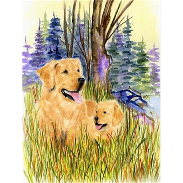 28 x 40 Po. Drapeau Golden Retriever Toile Taille Maison