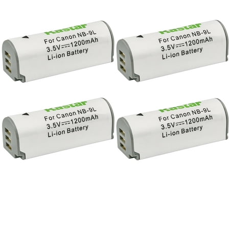 Kastar 4-Pack NB-9L Battery 3.5V 1200mAh Replacement for Canon NB-9L NB9L NB-9LH NB9LH Battery Canon CB-2LB CB-2LBE Charger Canon IXUS 1000 HS IXY 50S Camera