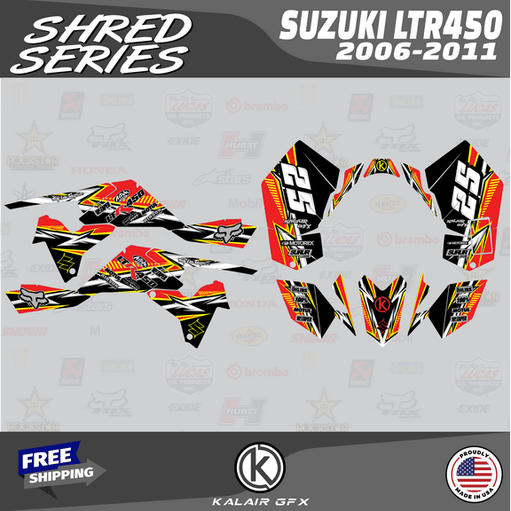 Kalair GFX Graphics Kit for Suzuki ATV LTR 450 (2006-2011) Shred Series