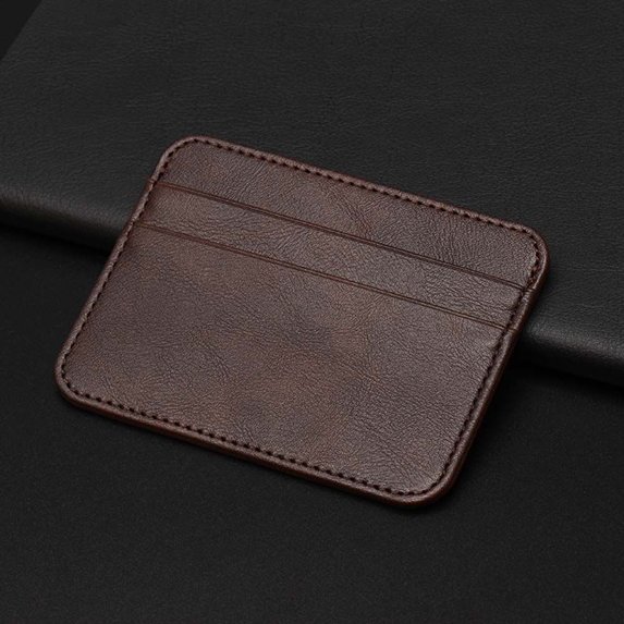 Minimalist Creative Design Credit Card Bag Multi-slot PU Leather Mini Money Bag Cash Clip Thin Card Holder Slim Coin Purse Rfid Wallet Small ID Case COFFEE