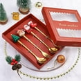 thumbnail image 4 of Christmas Spoon Stainless Steel Christmas Tree Tea Spoon for Home, Xmas Coffee Spoon Dinner Forks Dessert Spoon Stirring Spoon Ice Cream Spoon Creative Tableware Gift, Holiday Party Supply (6pcs-C), 4 of 6