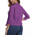 thumbnail image 3 of Women's Cropped Cardigan 3/4 Sleeve Spring Fall Sweater Solid Color M, 3 of 7