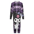 thumbnail image 4 of Kuromi And My Melody Unisex Onesie Pajamas Zipper Jumpsuit Hooded One Piece Sleepwear for Family Mens Womens, 4 of 7