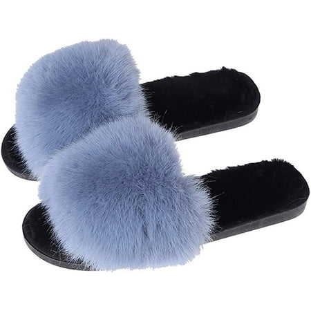 

CoCopeaunt Women s Slippers Plush Slippers Winter Slippers Open-Toed Slippers Warm Slippers Spring Slippers Home Slippers Simple Slippers
