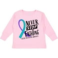 thumbnail image 3 of Inktastic Never Stop Fighting Suicide Prevention Awareness Ribbon Boys or Girls Long Sleeve Toddler T-Shirt, 3 of 5