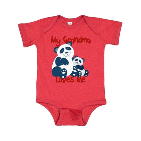

Inktastic My Grandma Loves Me Panda Gift Baby Boy or Baby Girl Bodysuit