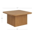 thumbnail image 4 of Nathan James Rein Organic Modern Coffee Table, Rustic Wood Square Coffee Table with Rounded Edge, Pedestal Coffee Table for Living Room, Light Brown, 4 of 5