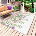 thumbnail image 4 of Outdoor Rug 3x5 ft Pink Wildflowers Outdoor Large Area Rug Non Slip Rubber Spring Flowers Leaves Branches Front Door Mat RV Rug Carpet Patio Outdoor Rugs for Backyard Balcony Deck Porch Indoor, 4 of 9
