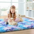 thumbnail image 5 of Noahas Soft Fluffy Rainbow Rugs for Girls Bedroom 3x5, Shaggy Kids Playroom Rugs, Colorful Plush Rug for Living Room Nursery, Cute Fuzzy Carpet Home Decor Mat for Baby Toddlers Teens, Purple, 5 of 8