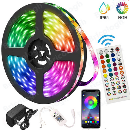 Led Lights for Bedroom Led Lights 16.4ft/5m RGB Led Strip Lights with Bluetooth and Remote Control Sync to Music Apply for Party and Home Decoration