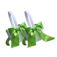 thumbnail image 1 of Matsuzay Cesta de flores con lazo romántico de 2 piezas, cesta portátil para ceremonia de compromiso de fiesta, cestas para portador de Decoración del hogar Verde, 1 of 6