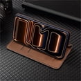 thumbnail image 4 of Case For IPhone 17 Pro Max/17 Pro/17 Air/17, Genuine Leather Shell With Card Insertion Anti-Fall Holder Cover, 4 of 5