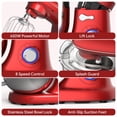 thumbnail image 5 of 8.5QT Stand Mixer, UHOMEPRO 8-Speed Tilt-Head Kitchen Dough Mixer, 3-in-1 Home Commercial Electric Cake Mixer With Dough Hook, Beater, Egg Whisk, Dishwasher Safe, Red, 5 of 12