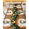 thumbnail image 4 of 15 Inch Round Placemats Set of 6, Orange Fall Non Slip Heat Insulation PP Table Mats, Vintage Maple Leaf Pumpkins Thanksgiving Washable Place Mats for Kitchen Dining Party Table Decor, 4 of 7